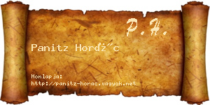 Panitz Horác névjegykártya